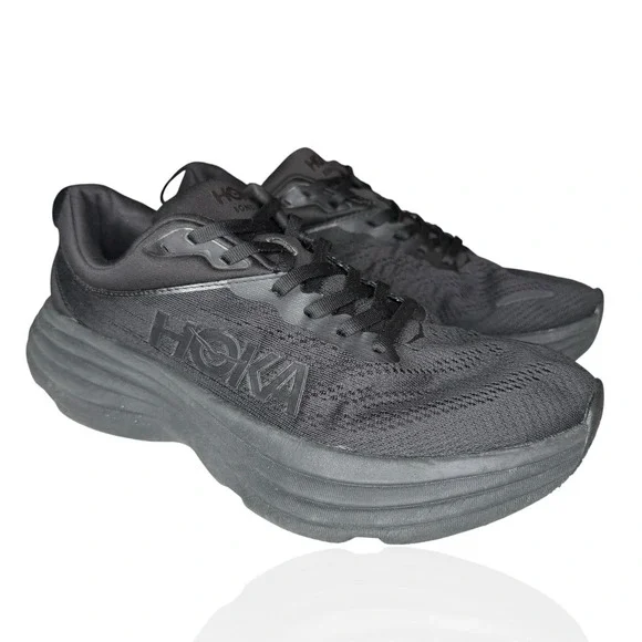 Hoka One One Bondi 8 Wide Shoes Mens‎ 10 D Black BBLC Cushion Comfort Running